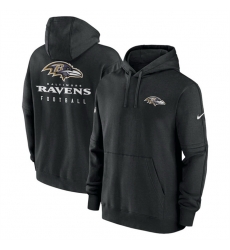 Men Baltimore Ravens Black Sideline Club Fleece Pullover Hoodie