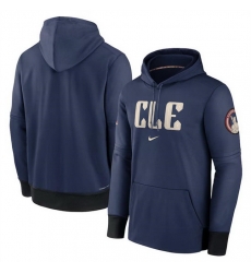 Men Cleveland Guardians Navy 2024 City Connect Collection Practice Performance Pullover Hoodie