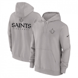 Men New Orleans Saints Grey Sideline Club Fleece Pullover Hoodie