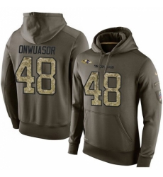 NFL Nike Baltimore Ravens 48 Patrick Onwuasor Green Salute To Service Mens Pullover Hoodie