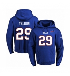 Football Mens Buffalo Bills 29 TJ Yeldon Royal Blue Name Number Pullover Hoodie