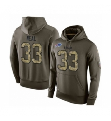 Football Mens Buffalo Bills 33 Siran Neal Green Salute To Service Pullover Hoodie