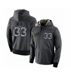 Football Mens Buffalo Bills 33 Siran Neal Stitched Black Anthracite Salute to Service Player Performance Hoodie