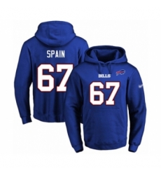 Football Mens Buffalo Bills 67 Quinton Spain Royal Blue Name Number Pullover Hoodie