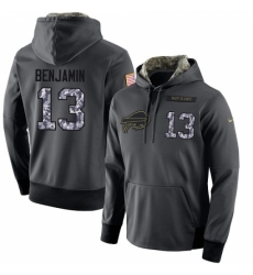 NFL Mens Nike Buffalo Bills 13 Kelvin Benjamin Stitched Black Anthracite Salute to Service Player Performance Hoodie