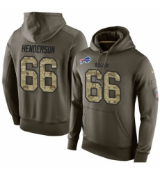 NFL Nike Buffalo Bills 66 Seantrel Henderson Green Salute To Service Mens Pullover Hoodie