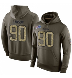 NFL Nike Buffalo Bills 90 Shaq Lawson Green Salute To Service Mens Pullover Hoodie