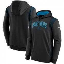 Men Carolina Panthers Black Sideline Stack Performance Pullover Hoodie 002