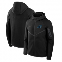 Men Carolina Panthers Black Tech Fleece Full Zip Windrunner Hoodie