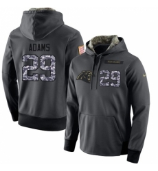 NFL Mens Nike Carolina Panthers 29 Mike Adams Stitched Black Anthracite Salute to Service Player Performance Hoodie