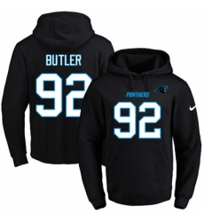 NFL Mens Nike Carolina Panthers 92 Vernon Butler Black Name Number Pullover Hoodie