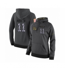 Football Womens Cincinnati Bengals 11 John Ross Stitched Black Anthracite Salute to Service Player Performance Hoodie