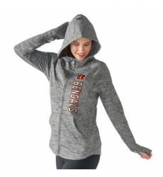 NFL Cincinnati Bengals G III 4Her by Carl Banks Womens Recovery Full Zip Hoodie Heathered Gray