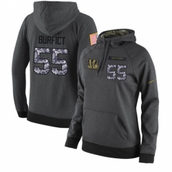 NFL Womens Nike Cincinnati Bengals 55 Vontaze Burfict Stitched Black Anthracite Salute to Service Player Performance Hoodie