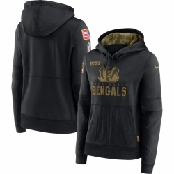 Women Cincinnati Bengals Nike 2020 Salute to Service Performance Pullover Hoodie Black