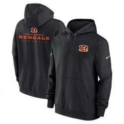 Men Cincinnati Bengals Black Sideline Club Fleece Pullover Hoodie