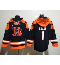 NFL Men Cincinnati Bengals 1 Ja 27Marr Chase Stitched Hoodie