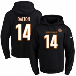 NFL Mens Nike Cincinnati Bengals 14 Andy Dalton Black Name Number Pullover Hoodie