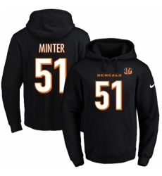 NFL Mens Nike Cincinnati Bengals 51 Kevin Minter Black Name Number Pullover Hoodie