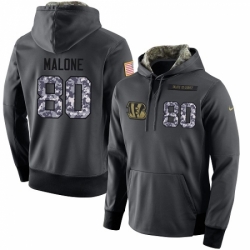 NFL Mens Nike Cincinnati Bengals 80 Josh Malone Stitched Black Anthracite Salute to Service Player Performance Hoodie