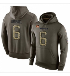 NFL Nike Cincinnati Bengals 6 Jeff Driskel Green Salute To Service Mens Pullover Hoodie