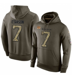 NFL Nike Cincinnati Bengals 7 Boomer Esiason Green Salute To Service Mens Pullover Hoodie