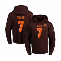 Football Mens Cleveland Browns 7 Jamie Gillan Brown Name Number Pullover Hoodie