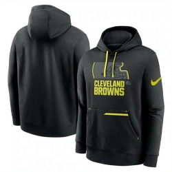 Men Cleveland Browns Black Volt Pullover Hoodie