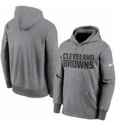 Men Cleveland Browns Nike Fan Gear Wordmark Performance Pullover Hoodie Heathered Charcoal