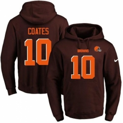 NFL Mens Nike Cleveland Browns 10 Sammie Coates Brown Name Number Pullover Hoodie