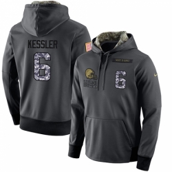 NFL Mens Nike Cleveland Browns 6 Cody Kessler Stitched Black Anthracite Salute to Service Player Performance Hoodie