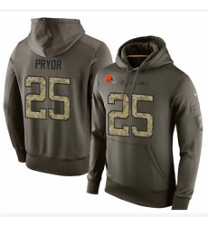 NFL Nike Cleveland Browns 25 Calvin Pryor Green Salute To Service Mens Pullover Hoodie