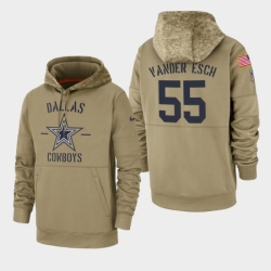 Mens Dallas Cowboys 55 Leighton Vander Esch 2019 Salute to Service Sideline Therma Pullover Hoodie Tan