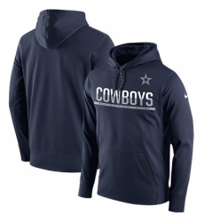 NFL Mens Dallas Cowboys Nike Navy Sideline Circuit Pullover Performance Hoodie