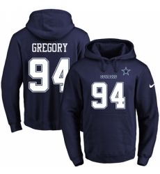 NFL Mens Nike Dallas Cowboys 94 Randy Gregory Navy Blue Name Number Pullover Hoodie