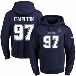 NFL Mens Nike Dallas Cowboys 97 Taco Charlton Navy Blue Name Number Pullover Hoodie