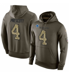 NFL Nike Dallas Cowboys 4 Dak Prescott Green Salute To Service Mens Pullover Hoodie