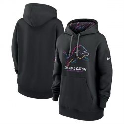 Women Detroit Lions Black 2024 Crucial Catch Club Pullover Hoodie