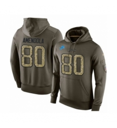 Football Mens Detroit Lions 80 Danny Amendola Green Salute To Service Pullover Hoodie