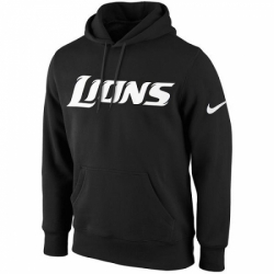 NFL Mens Detroit Lions Nike Black KO Wordmark Performance Hoodie