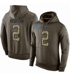 NFL Nike Detroit Lions 2 Kasey Redfern Green Salute To Service Mens Pullover Hoodie