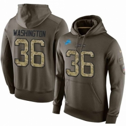 NFL Nike Detroit Lions 36 Dwayne Washington Green Salute To Service Mens Pullover Hoodie