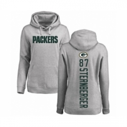 Football Womens Green Bay Packers 87 Jace Sternberger Ash Backer Hoodie