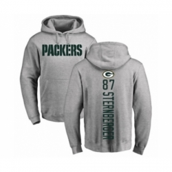 Football Green Bay Packers 87 Jace Sternberger Ash Backer Hoodie