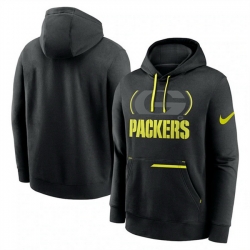 Men Green Bay Packers Black Volt Pullover Hoodie