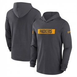 Men Green Bay Packers Charcoal Sideline Performance Hoodie