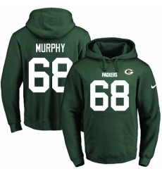 NFL Mens Nike Green Bay Packers 68 Kyle Murphy Green Name Number Pullover Hoodie