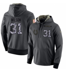 NFL Mens Nike Indianapolis Colts 31 Quincy Wilson Stitched Black Anthracite Salute to Service Player Performance Hoodie