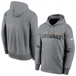 Men Jacksonville Jaguars Nike Fan Gear Wordmark Performance Pullover Hoodie Heathered Charcoal