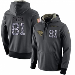 NFL Mens Nike Jacksonville Jaguars 81 Mychal Rivera Stitched Black Anthracite Salute to Service Player Performance Hoodie